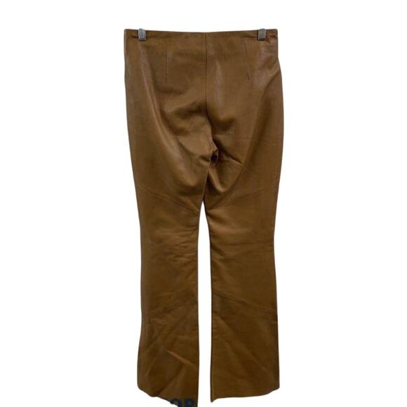Wilsons Leather Bootcut Pants Light Brown Sz 4 Vintage - Picture 4 of 4